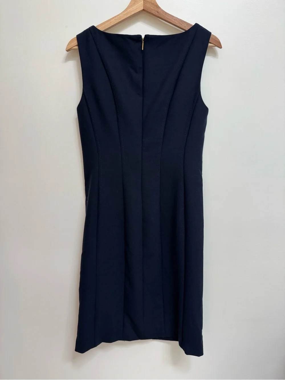 Tory Burch Boat Neck Wool Blend Sheath Dress Women Size 4 Navy Preppy Nautical